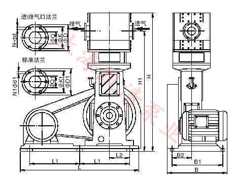 WLW型往復(fù)真空泵安裝尺寸圖